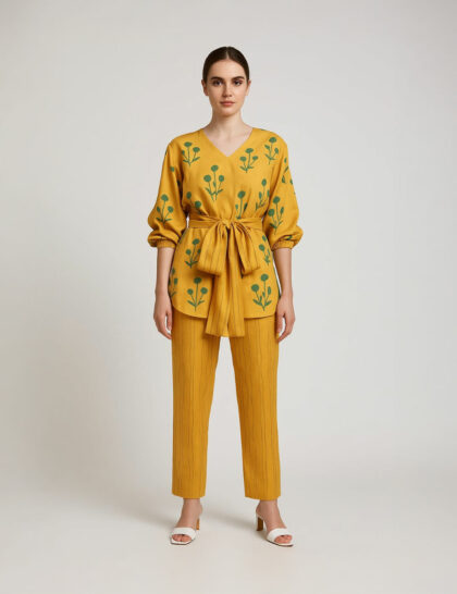 Mustard Coord with floral print