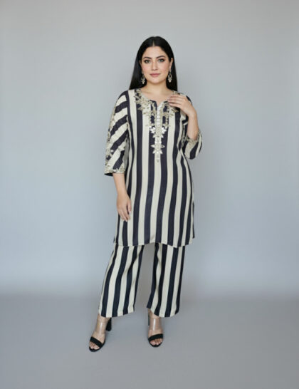 Black Striped Co-Ord Set