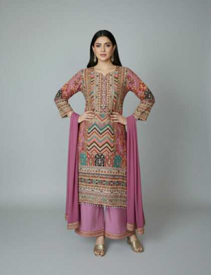 Printed Embroidered Salwar Suit Set