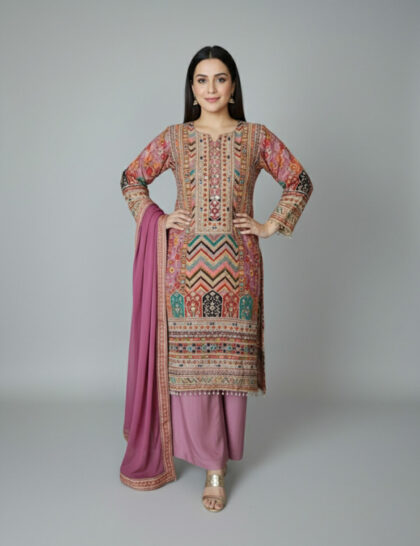 Printed Embroidered Salwar Suit Set