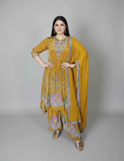 Printed A-Line Salwar Suit Set