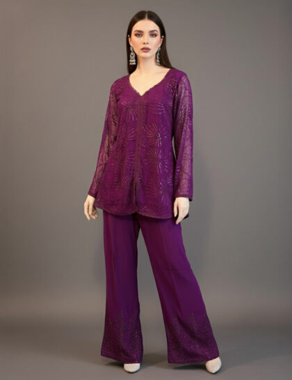 Embroidered Short Kurta Co-Ord Set