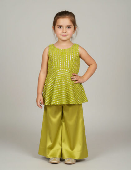 Glimmery Green Satin Set