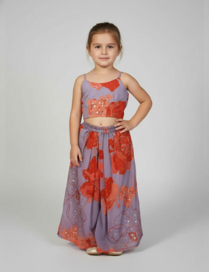 Mystic Bloom Palazzo And Crop Top Set
