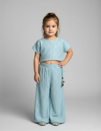 Baby Blue Sequin Co-ord Set