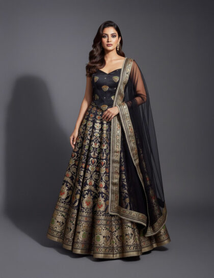 Regal Banarasi Floral Lehenga