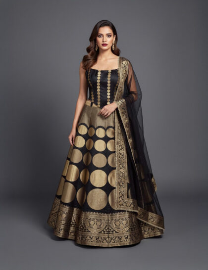 Midnight Opulence Banarasi Lehenga