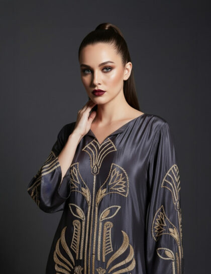 Black Embroidered Suit Set