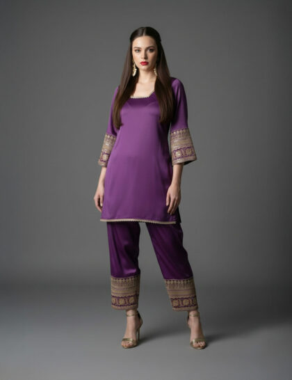 Embroidered Silk Farshi Salwar Set