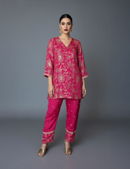 Gold Floral Farshi Salwar Set