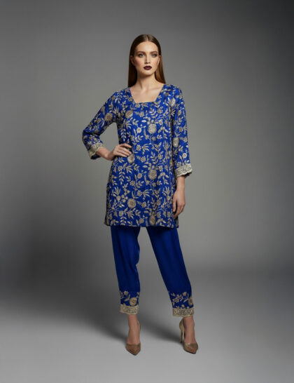 Floral Embroidered Farshi Salwar Suit