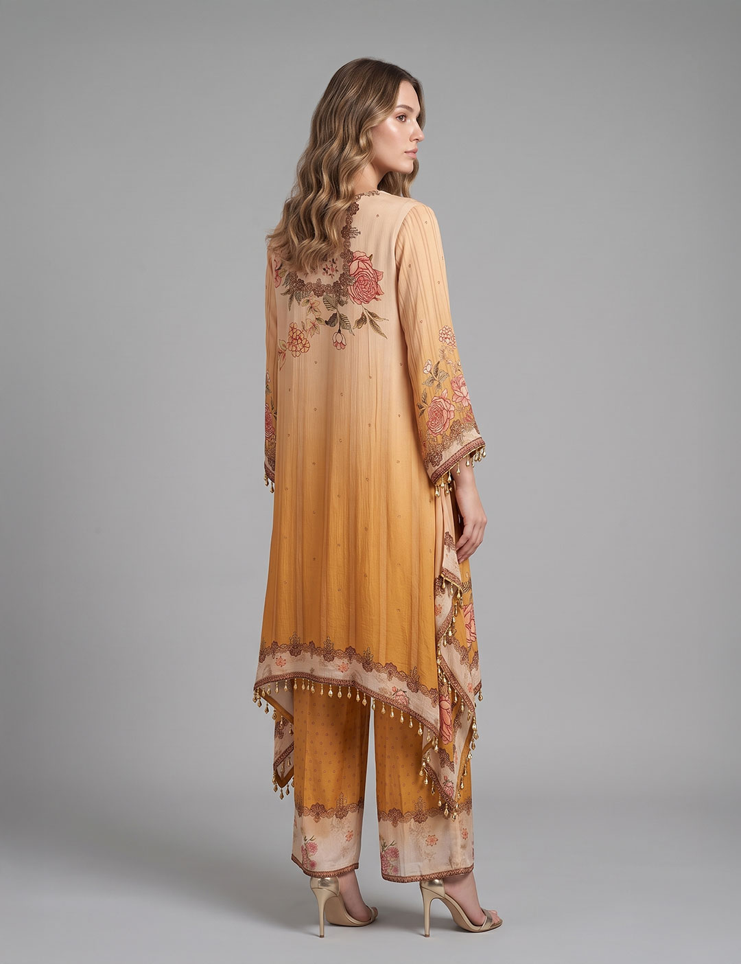 Yellow printed suit - Image 2