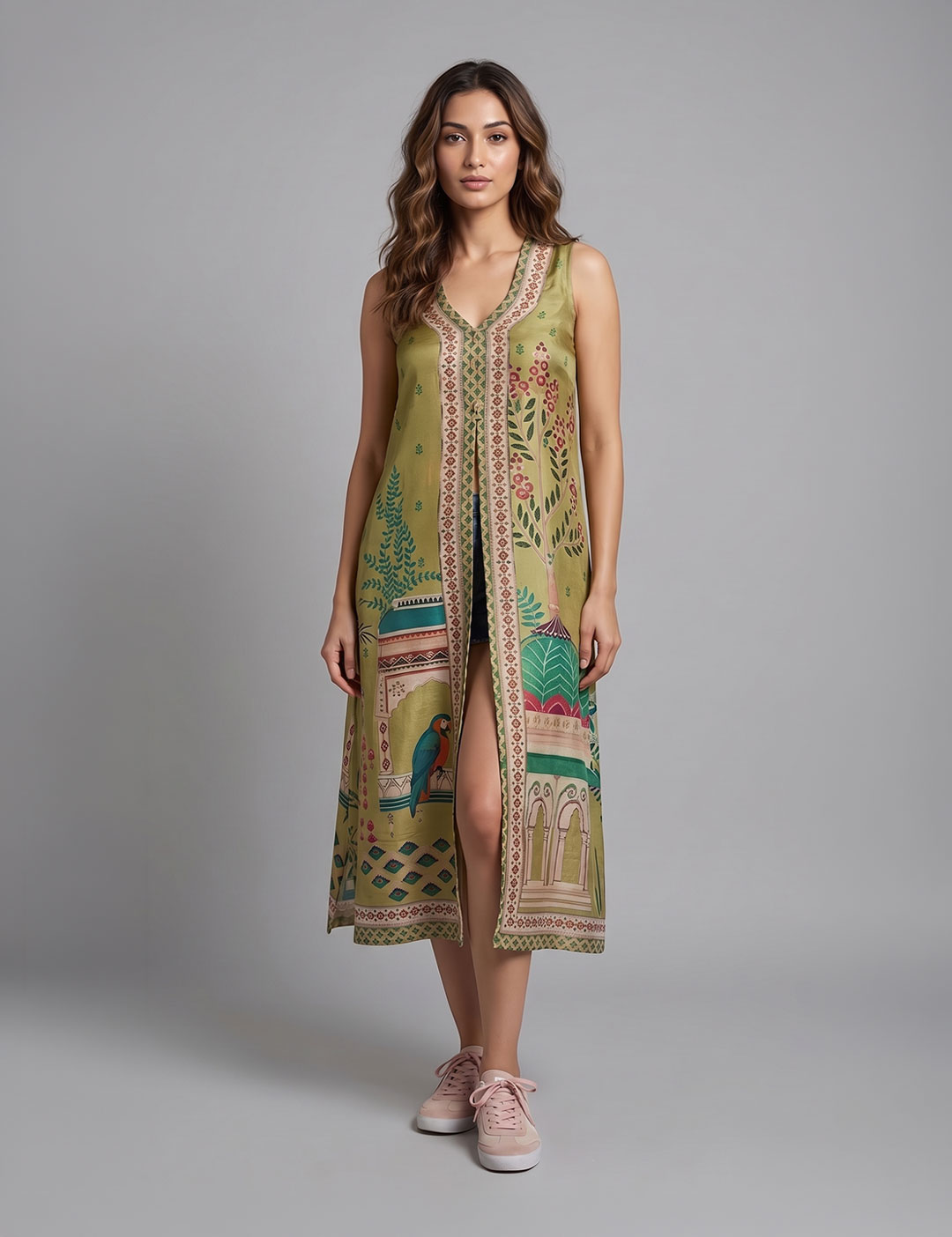Parrot Green Printed Top - Image 2