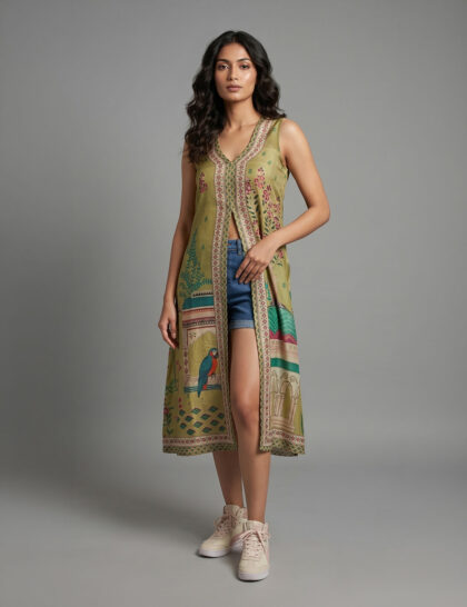 Parrot Green Printed Top