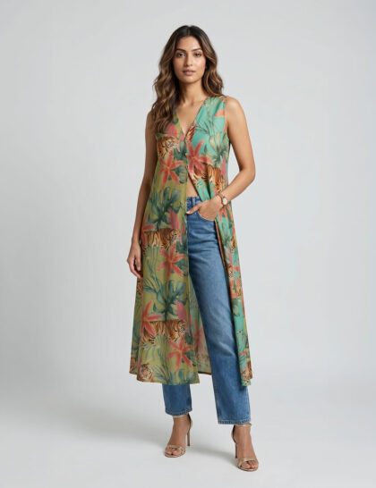 Floral Tiger Printed Top