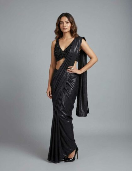 Midnight Tassel Saree