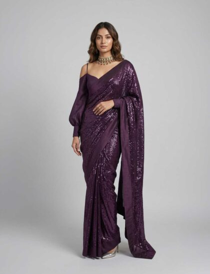 Midnight Haze Sequins Saree