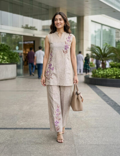 FloralBreeze Linen CoordSet