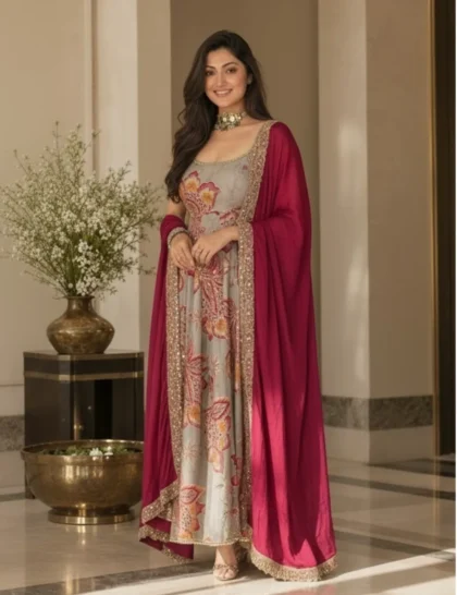 Arohi Anarkali Grey